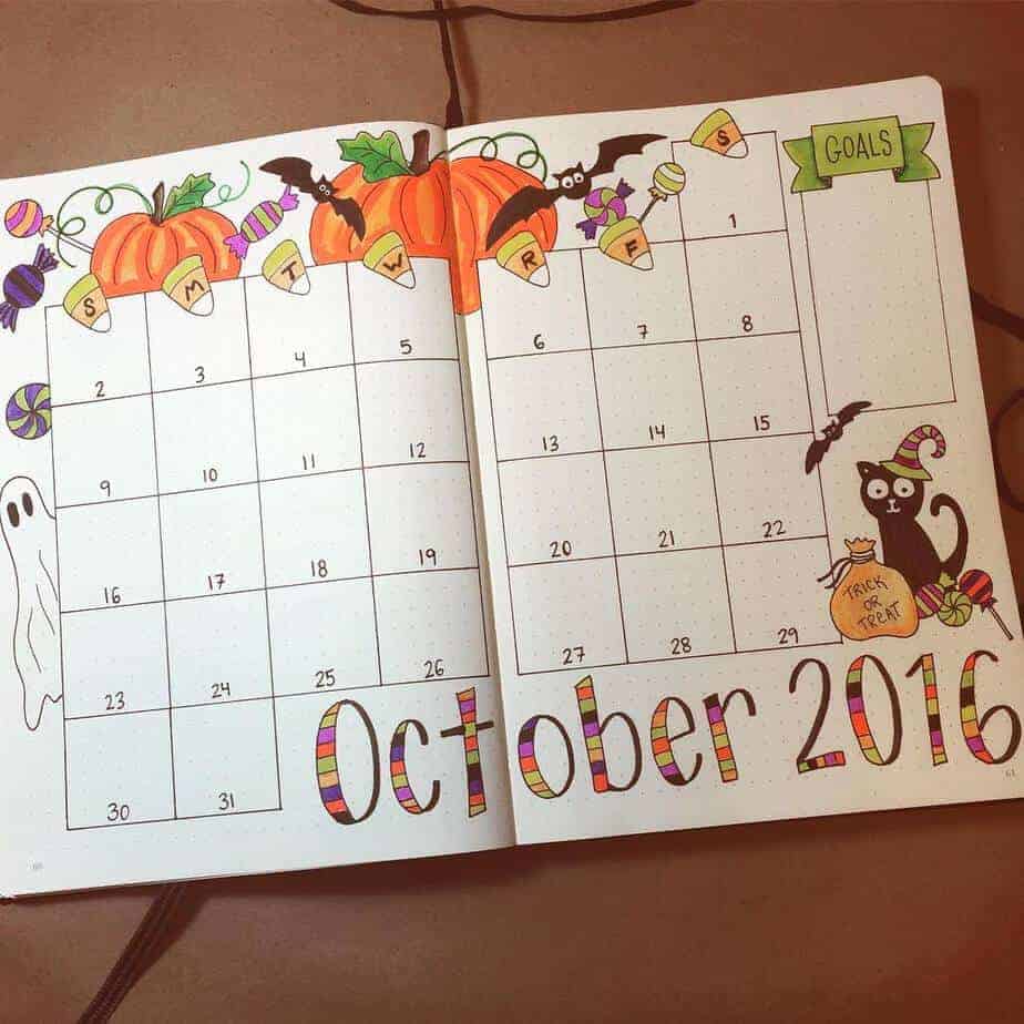 15 Stunning Fall Bullet Journal Theme Ideas, spread by @planyourplanner | Masha Plans