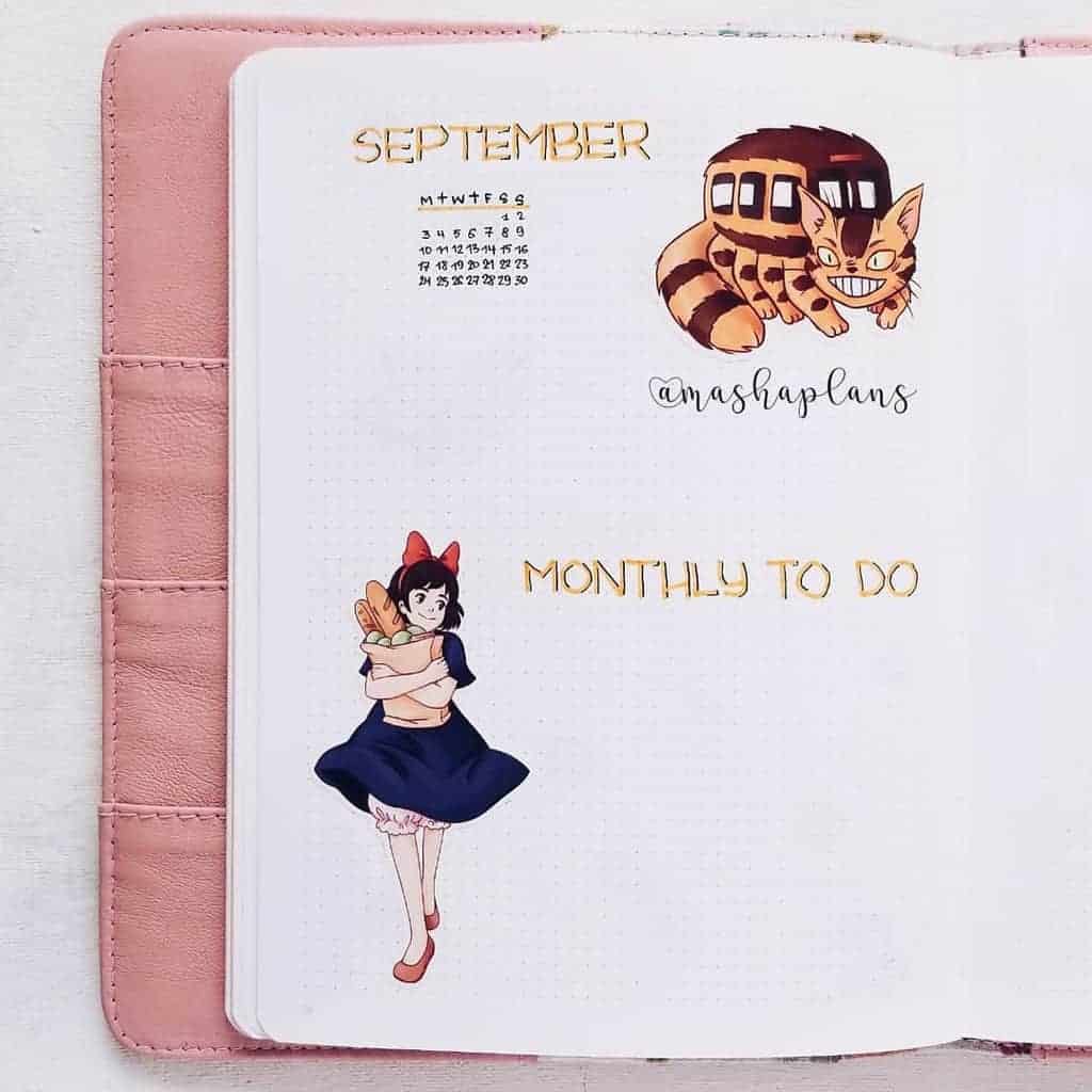 Plan With Me: September Bullet Journal Setup - monthly log | Masha Plans