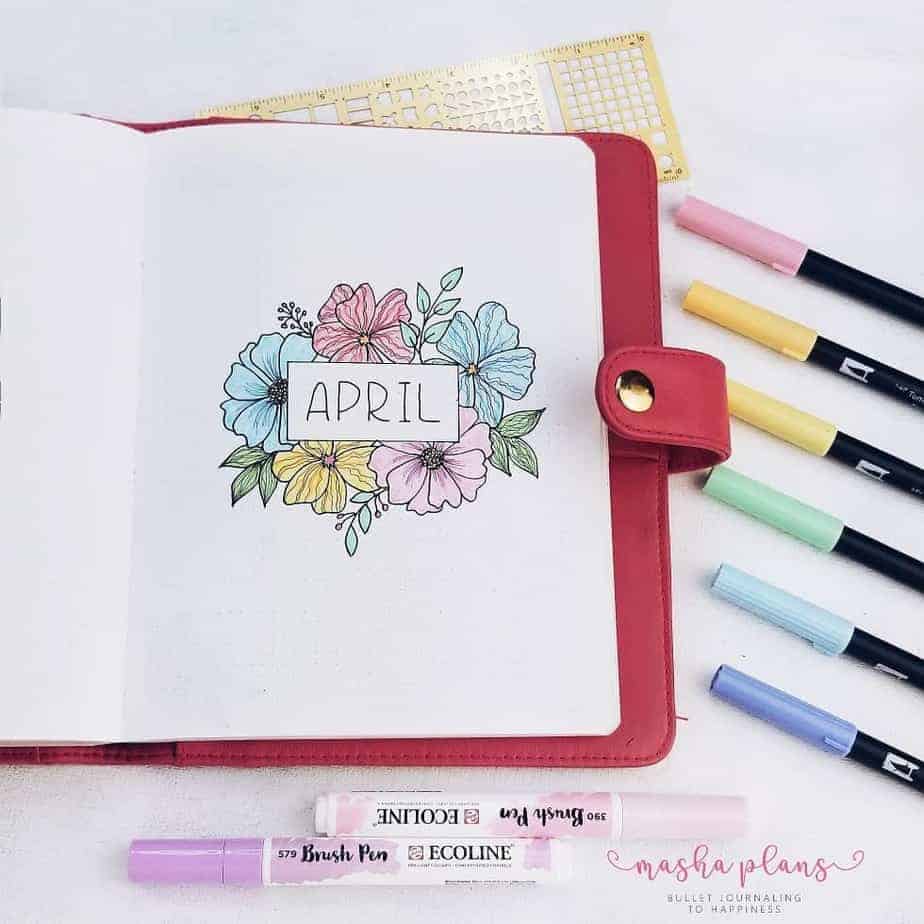 Bullet Journal Theme Ideas: The Ultimate List, spread by @mashaplans | Masha Plans