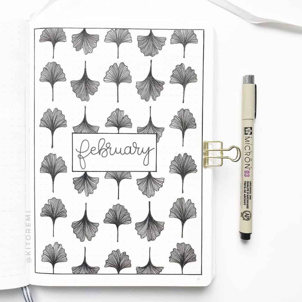Winter Bullet Journal Theme Ideas - cover page by @kitoremi | Masha Plans