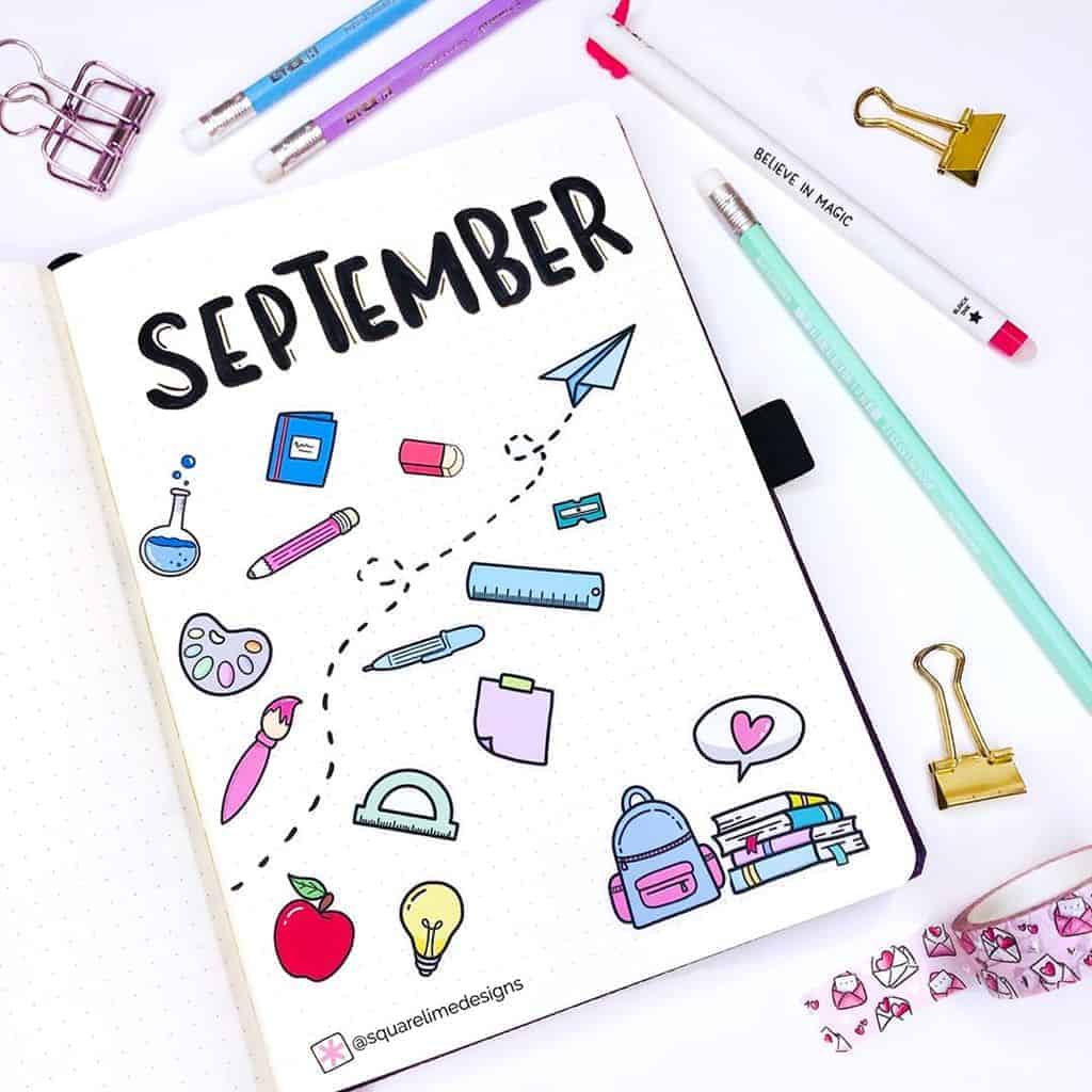 Fall Bullet Journal Theme Ideas - cover page by @squarelimedesigns | Masha Plans