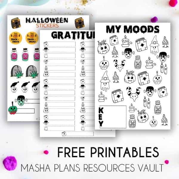 Free Printable Stickers for Your October Bullet Journal Layout