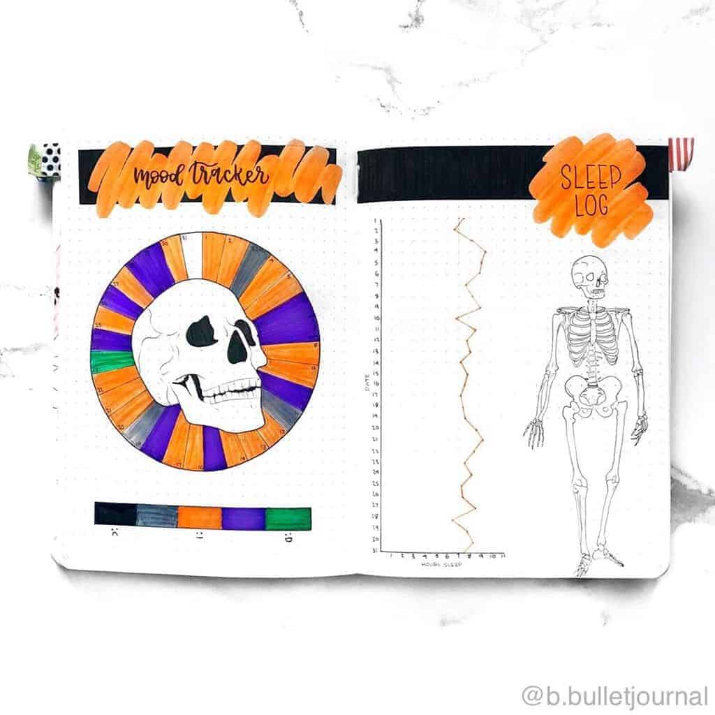 Halloween Bullet Journal Inspirations - habit tracker by @b.bulletjournal | Masha Plans