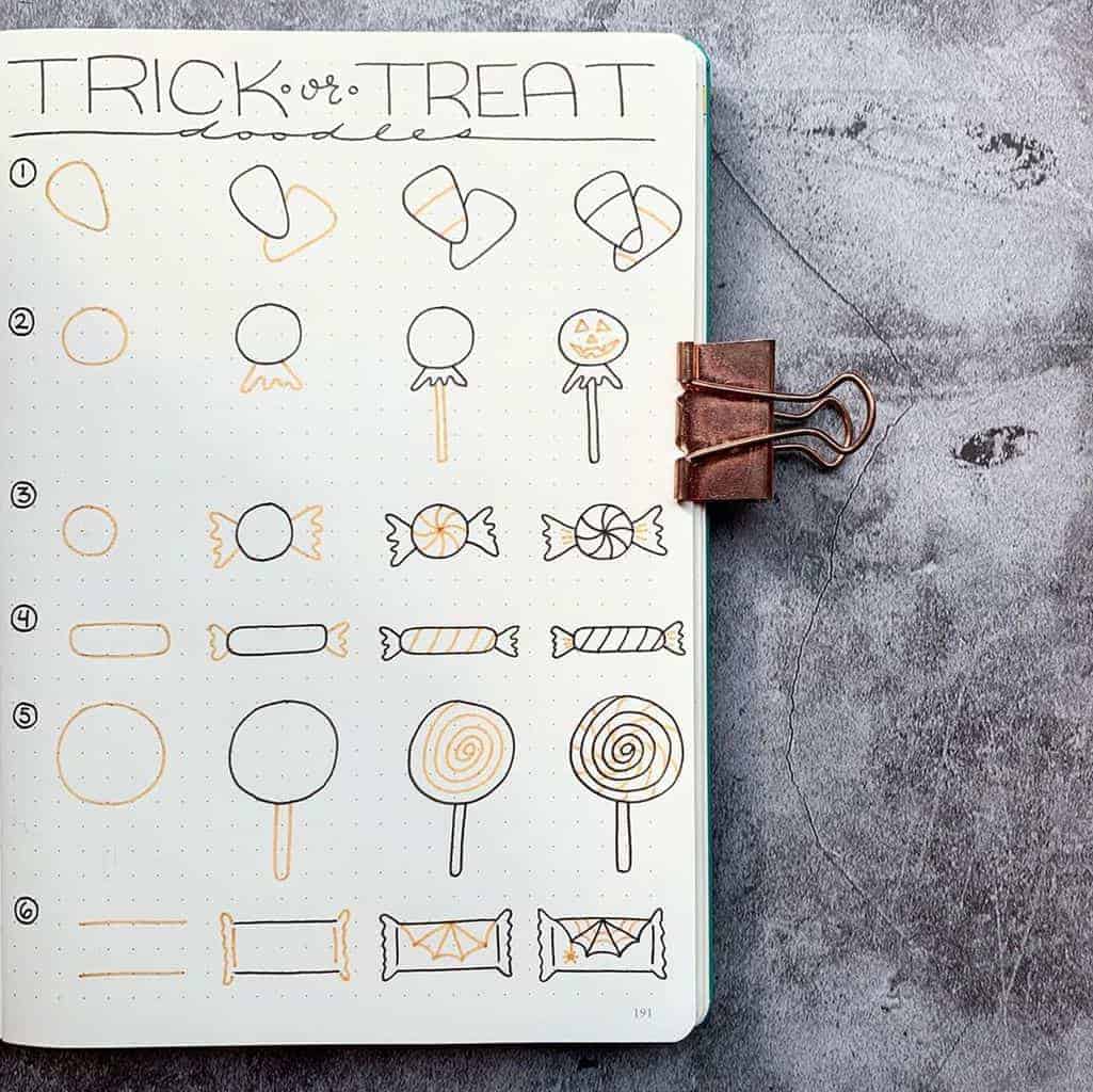 Halloween Bullet Journal Doodles by @plansthatblossom | Masha Plans