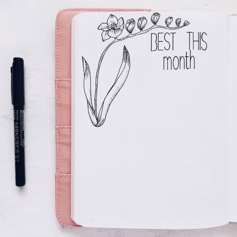 Plan With Me - Floral Bullet Journal Setup, Best This Month | Masha Plans