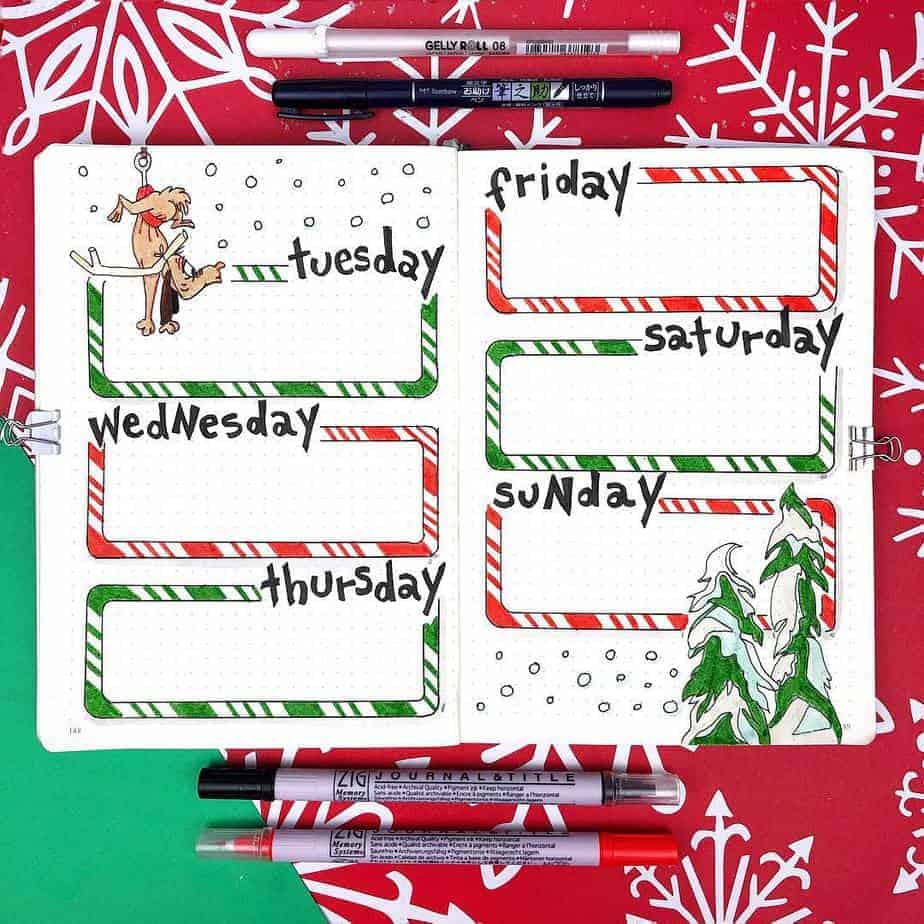 Cutie Little Christmas Bullet Journal Ideas | Masha Plans