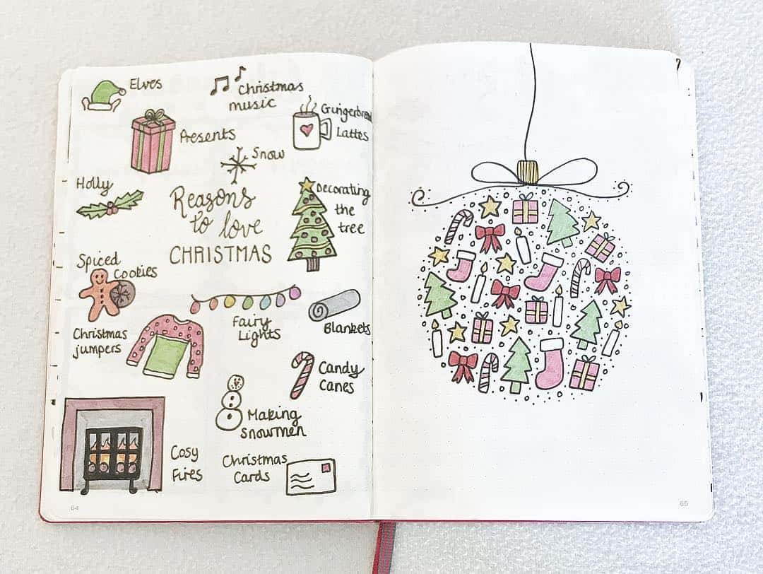 Cutie Little Christmas Bullet Journal Ideas | Masha Plans