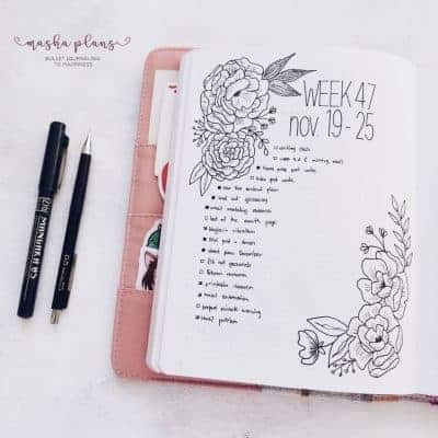 Floral Bullet Journal Setup: November Plan With Me | Masha Plans
