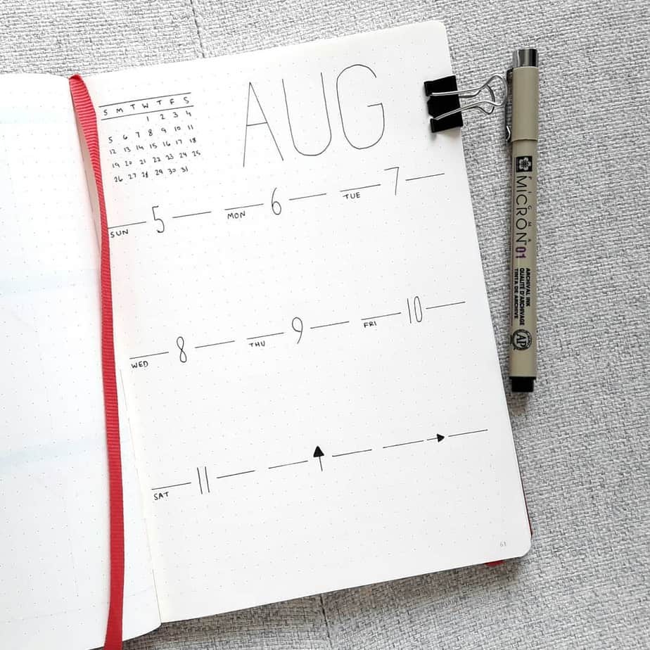 11 Easy Minimalist Bullet Journal Weekly Spreads for Busy People, spread by @plan.yourself | Masha Plans