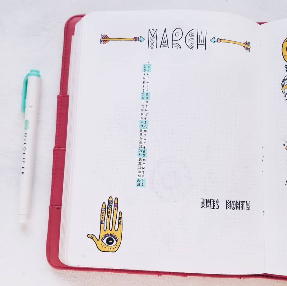 Bullet Journal Monthly Log | Masha Plans