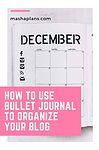 Bullet Journal Pages To Organize Your Blog | Masha Plans
