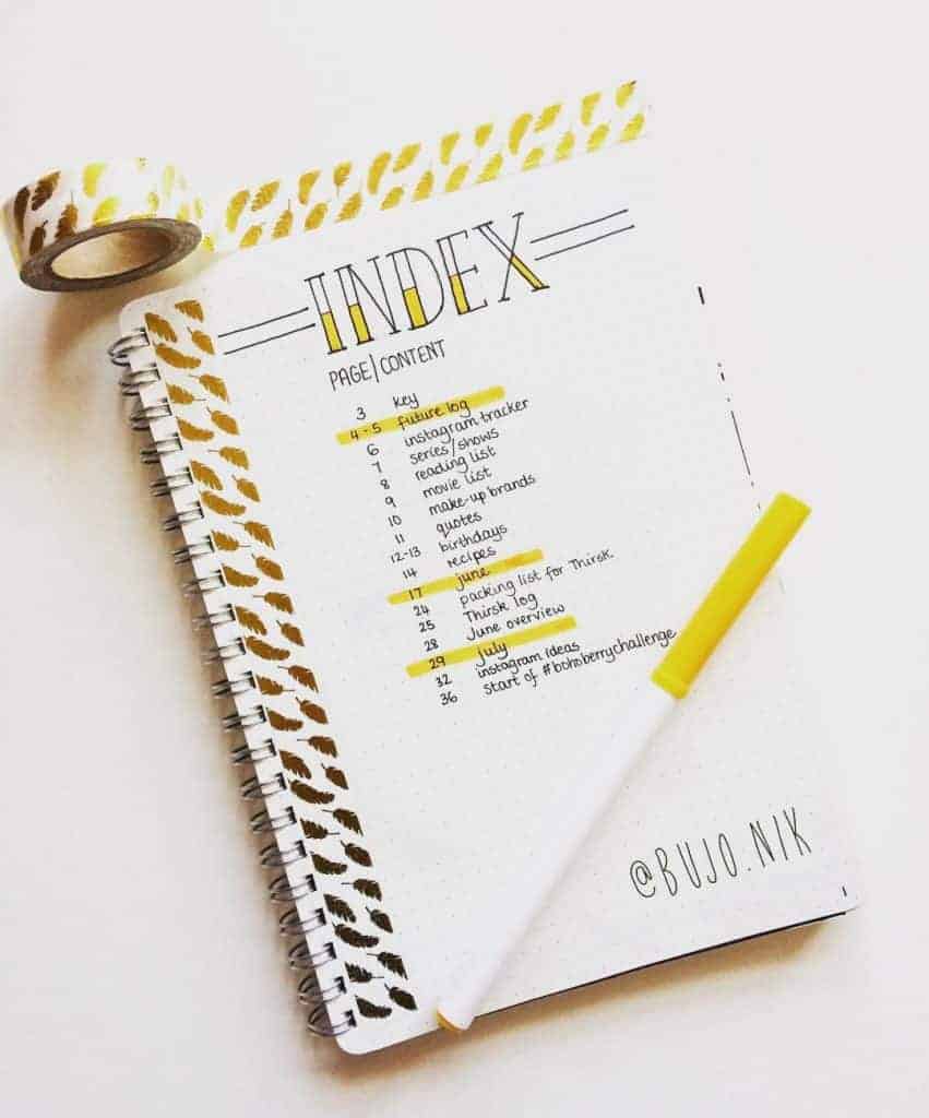Bullet Journal Index: Tips, Tricks and Inspirations | Masha Plans
