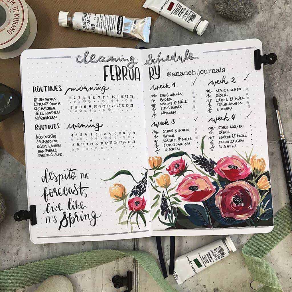 Cleaning Tracker by @andreahentzeart | Masha Plans