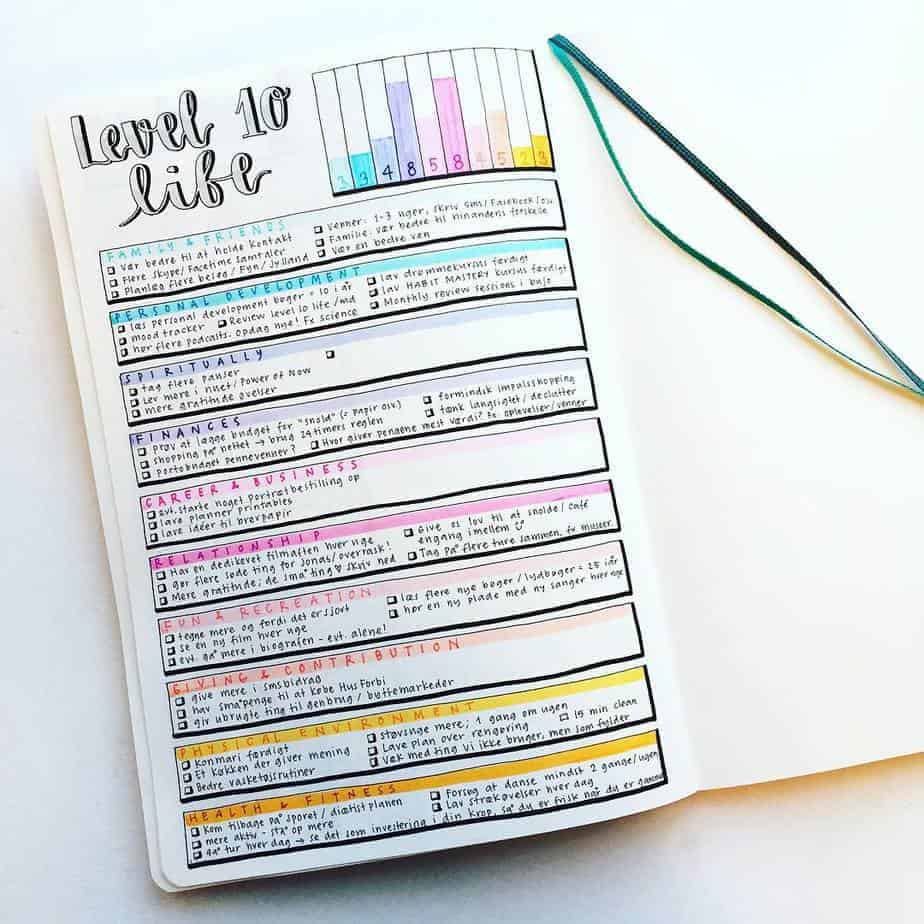 Set Your Goals With Level 10 Life In Your Bullet Journal | Masha Plans