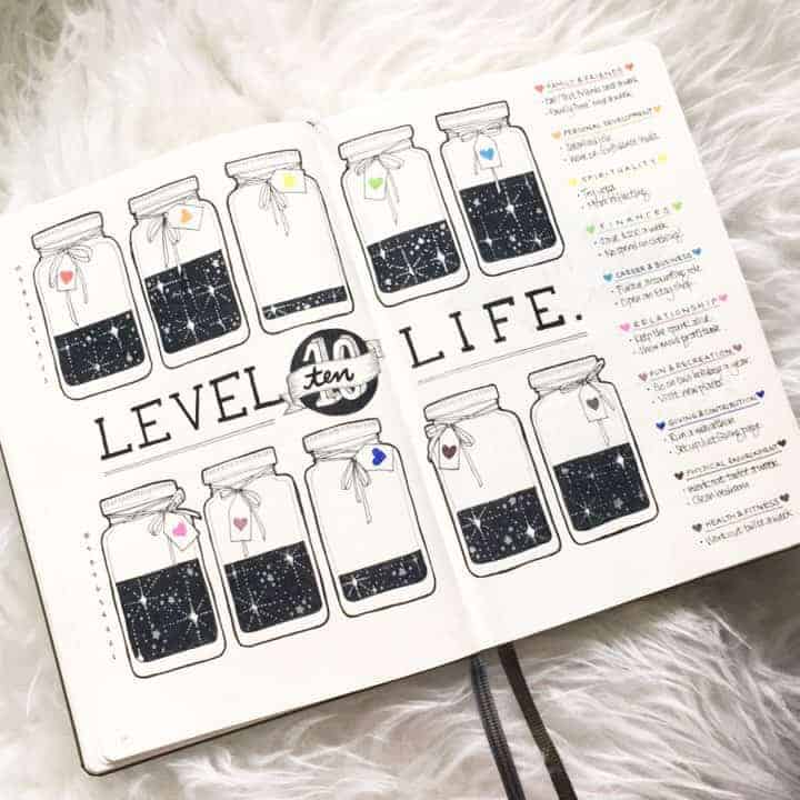 Level 10 life spread by @bujowithbecky | Masha Plans