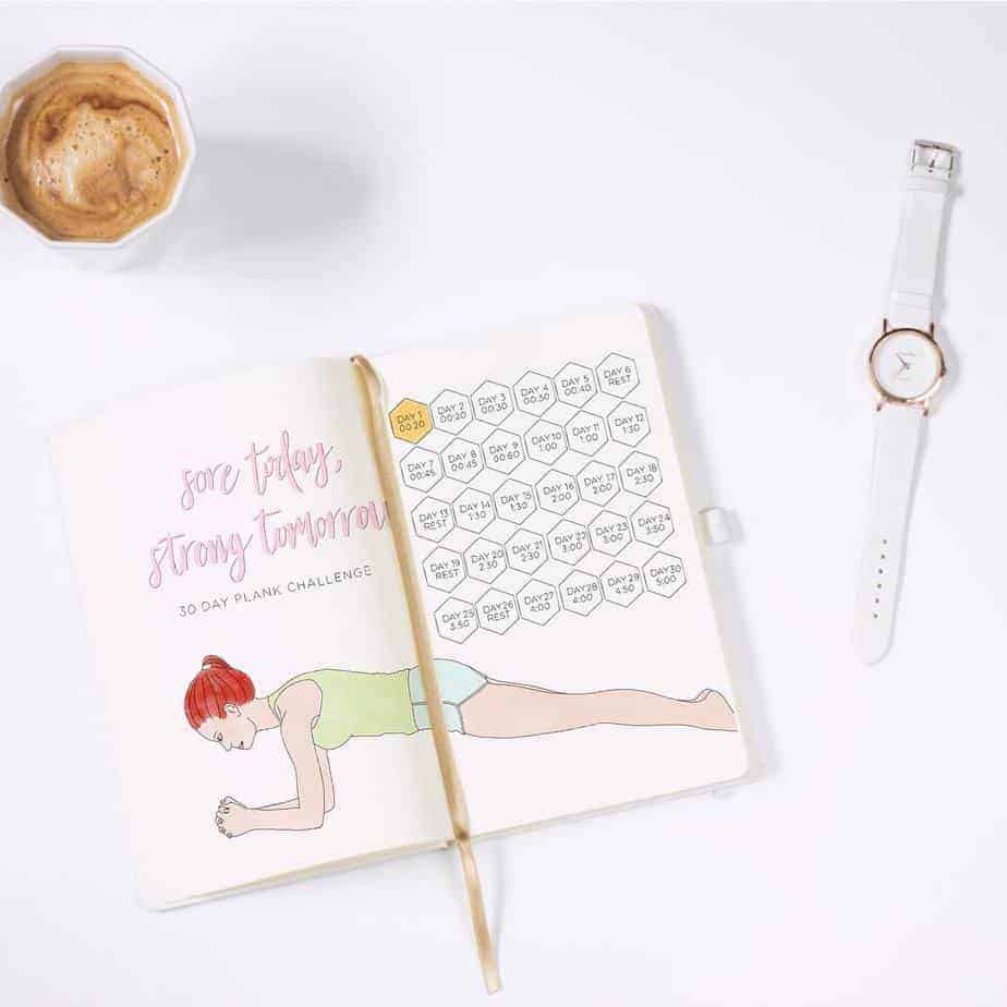 Monthly Health Challenge spread by @that.bujo.girl | Masha Plans