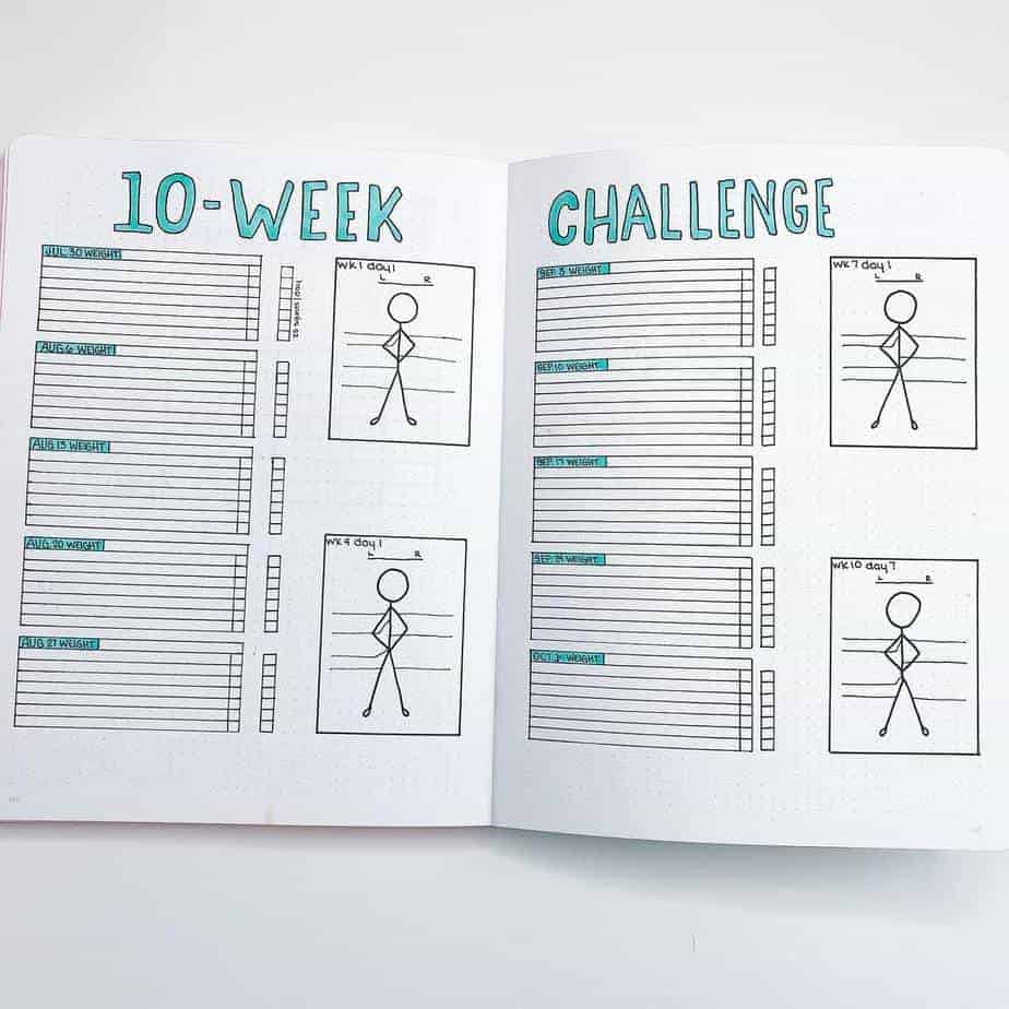 Health Challenge spread by @the.petite.planner | Masha Plans