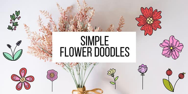 Simple Bullet Journal Flower Doodles: 15+ Step-By-Step Tutorials