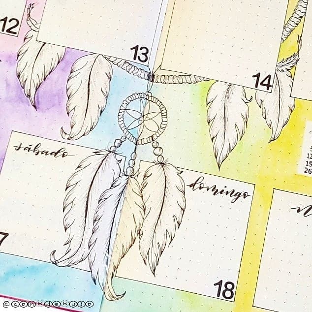 Boho Bullet Journal Theme Inspirations - spread by @conbdebujo | Masha Plans