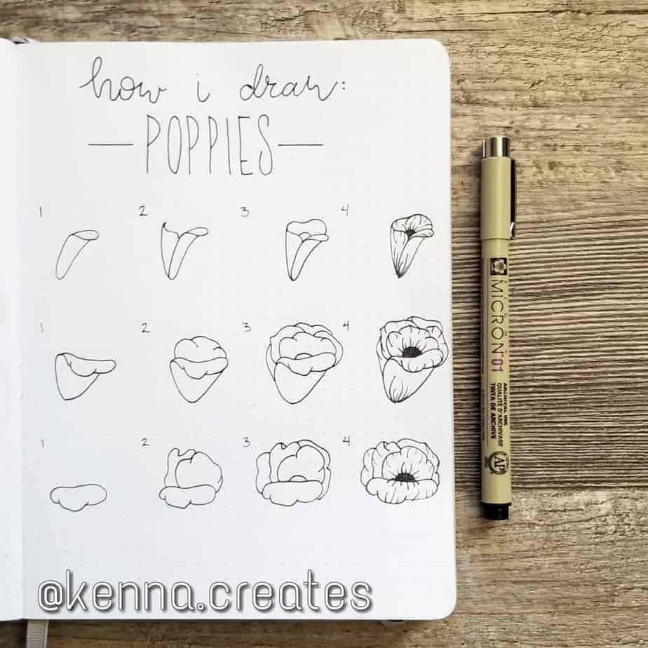 How To Draw Floral Doodles - tutorial by @kenna.creates | Masha Plans