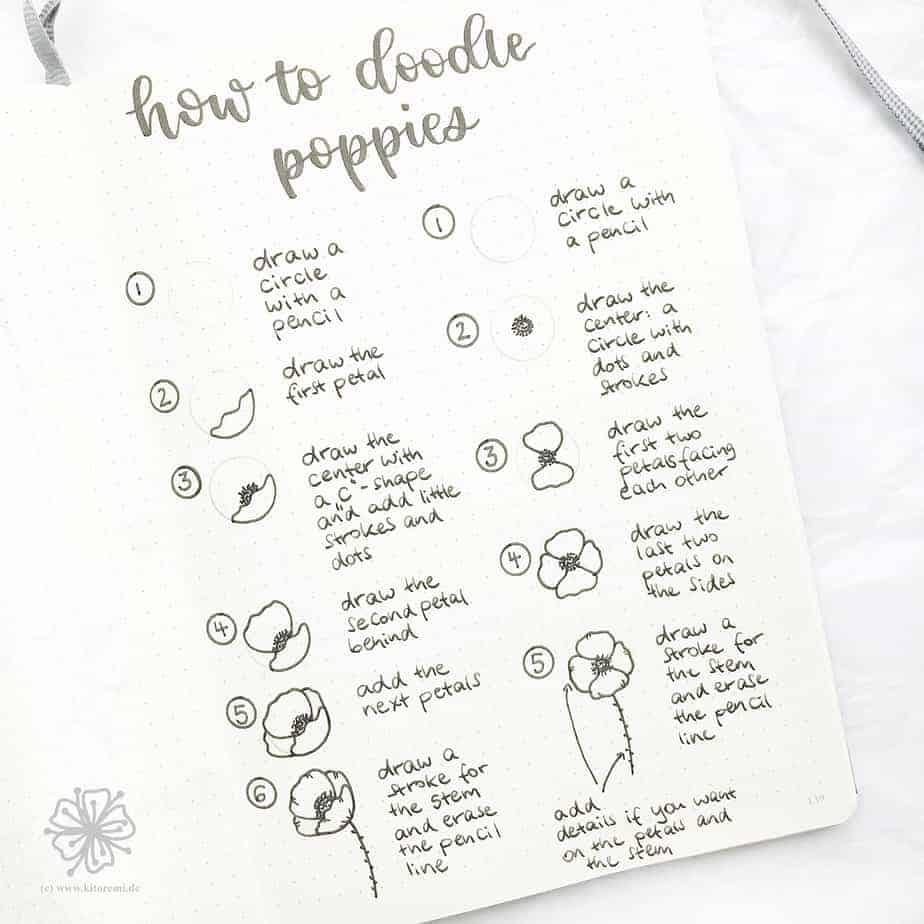 How To Draw Flower Doodles - tutorial by @kitoremi | Masha Plans