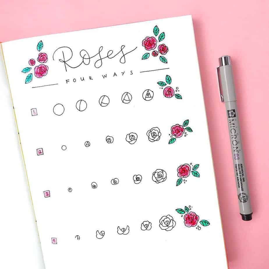 How To Draw Floral Doodles - tutorial by @kohanadiary | Masha Plans