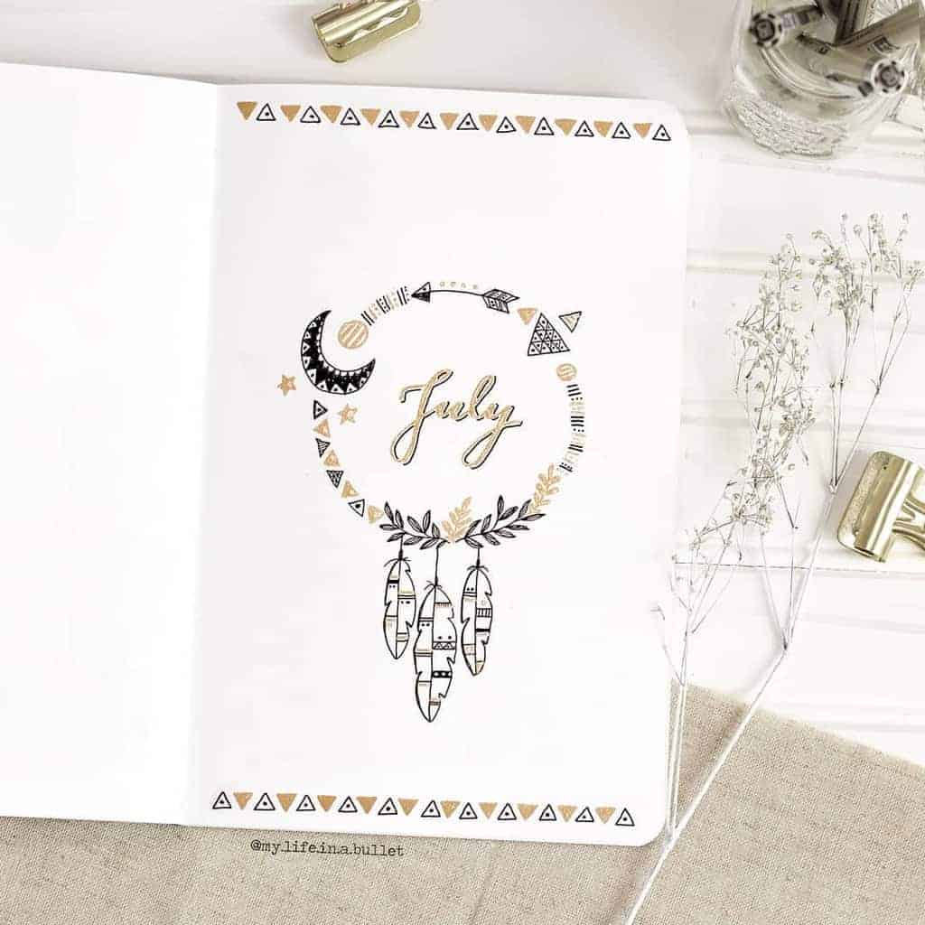 Boho Bullet Journal Theme Inspirations - spread by @my.life.in.a.bullet | Masha Plans