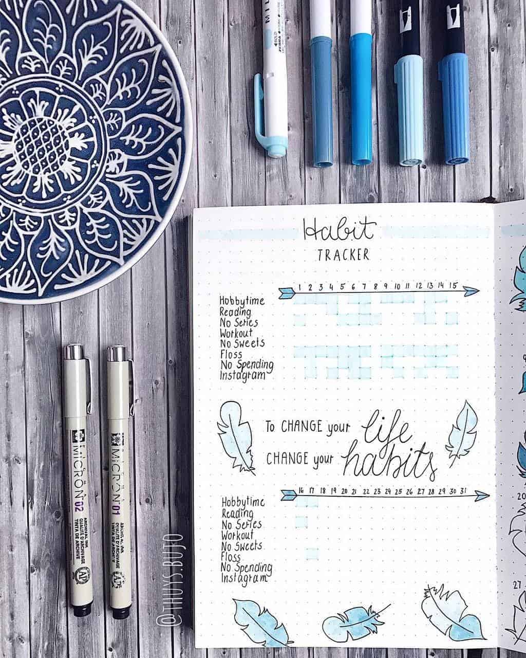 Boho Bullet Journal Theme Inspirations - spread by @thuys.bujo | Masha Plans