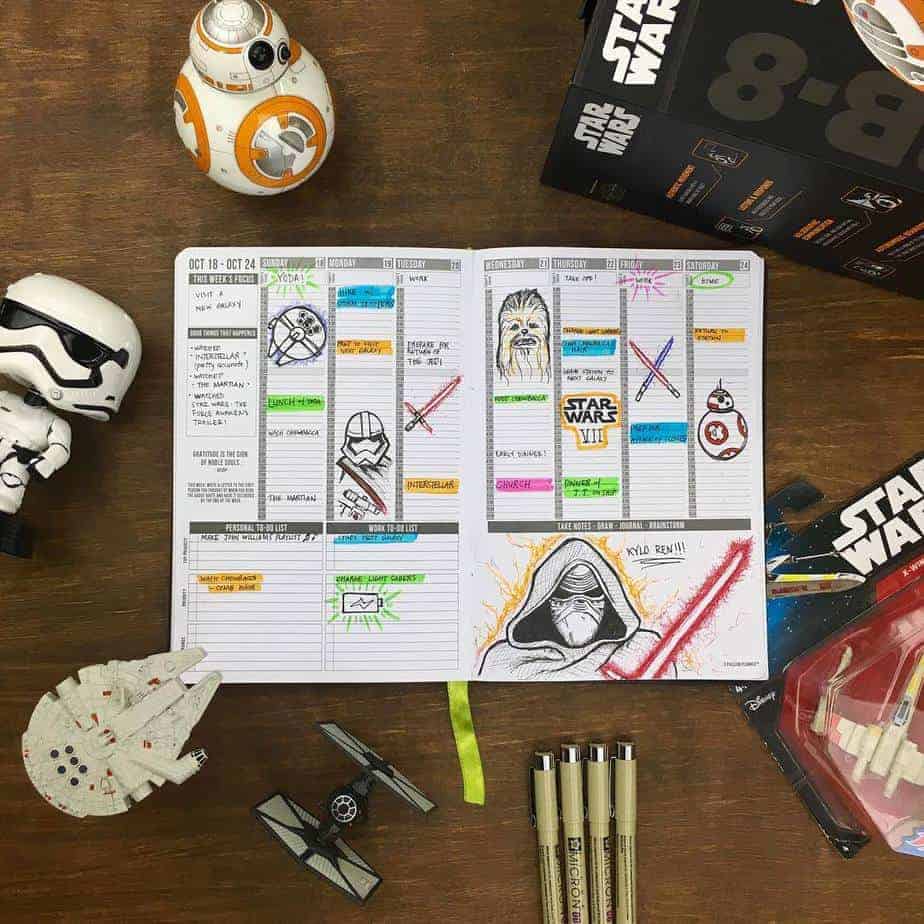 Star Wars Themed Bullet Journal Page by @passionplanner