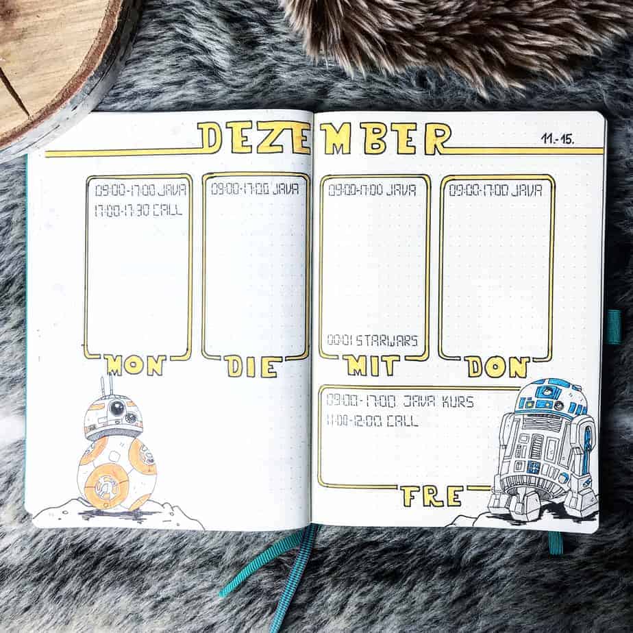 Star Wars Themed Bullet Journal Page by @ohneweiteres