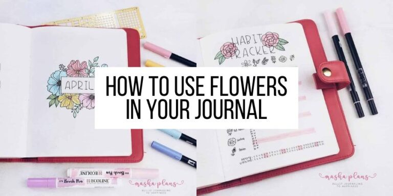 7 Ways To Add Flower Doodles To Your Bullet Journal + April Plan With Me