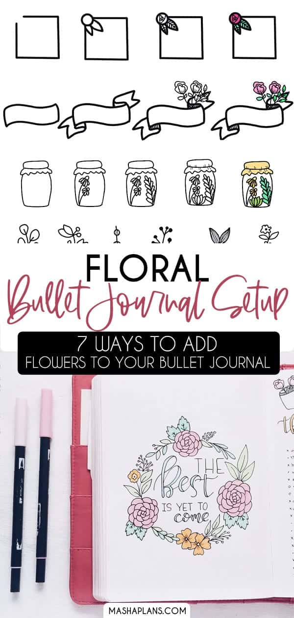 7 Ways To Add Flower Doodles To Your Bullet Journal + April Plan With Me | Masha Plans