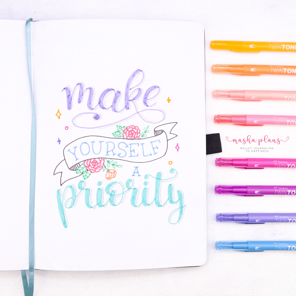 Self Care Bullet Journal Page Ideas - quote | Masha Plans