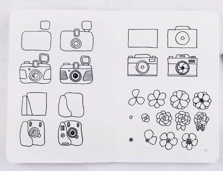 May Bullet Journal Setup - Photography Theme, Bullet Journal Doodles | Masha Plans