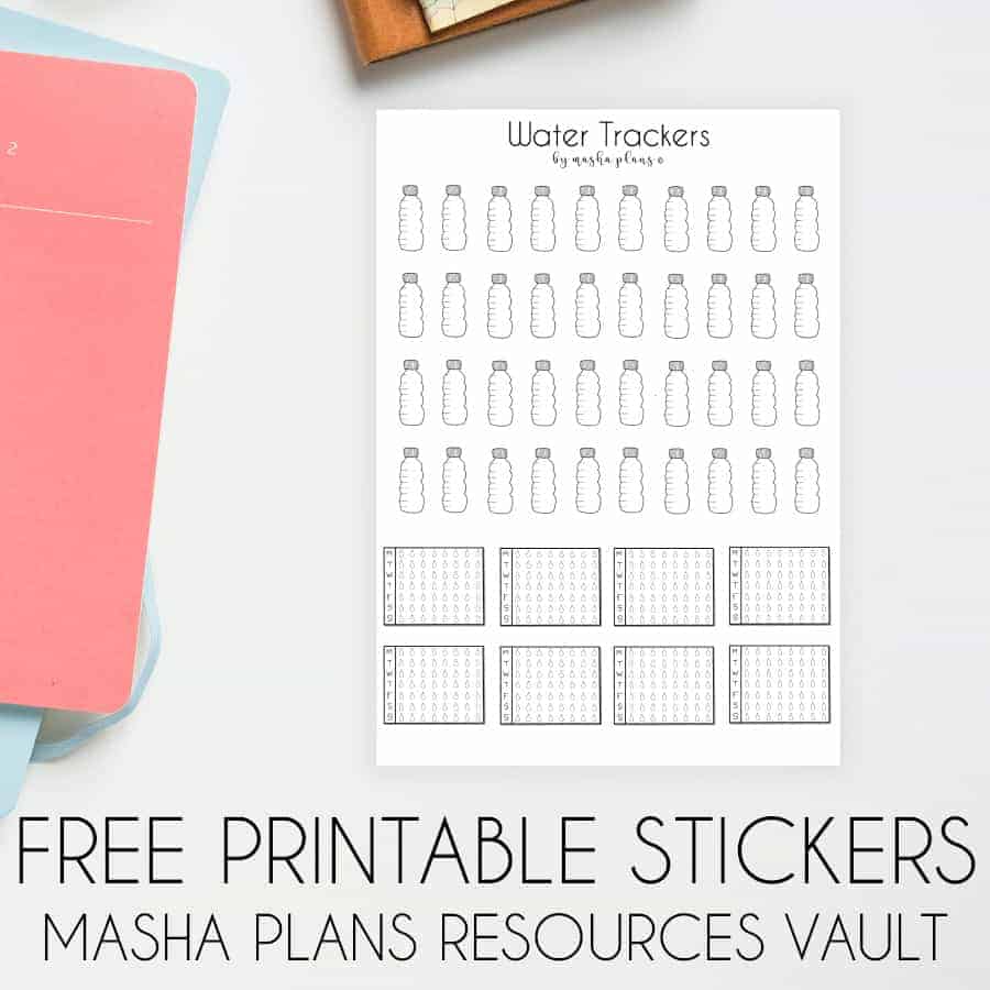 Printable Water Tracking Stickers - Masha Plans