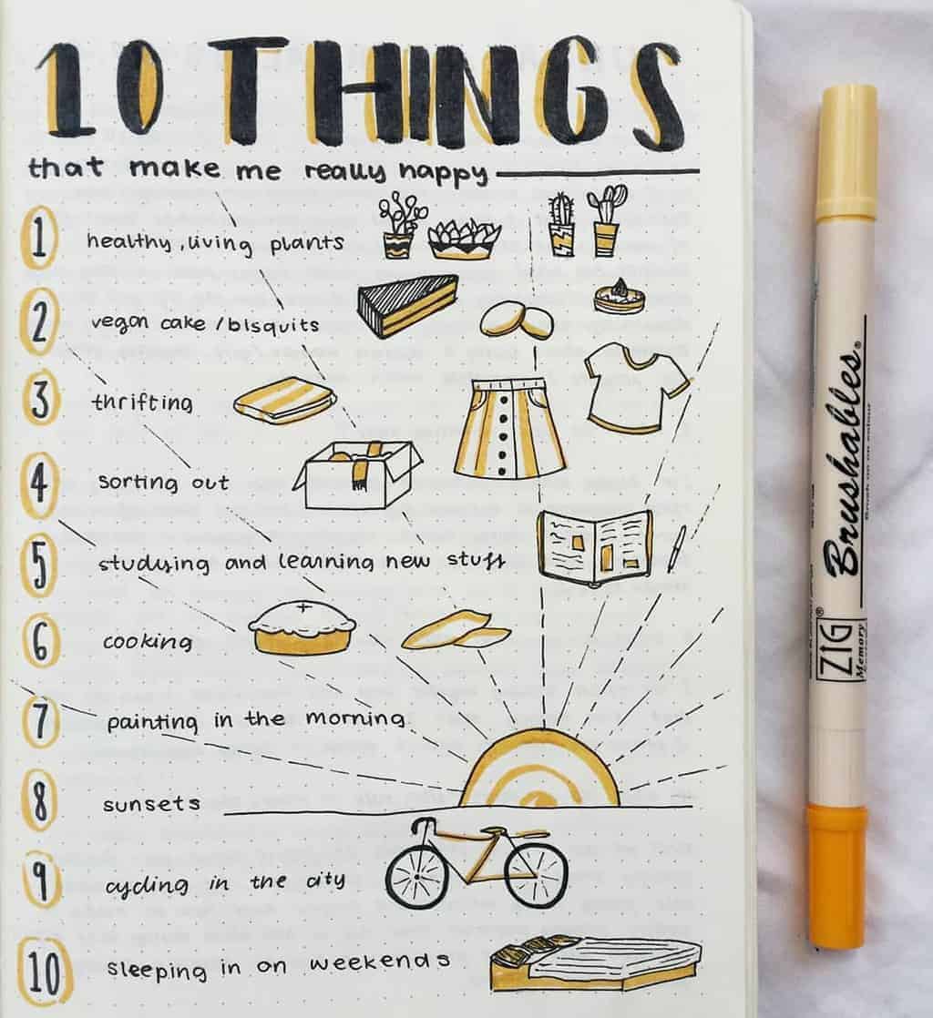 Things That Make Me Happy Spread by @ourbulletjournals | Masha Plans