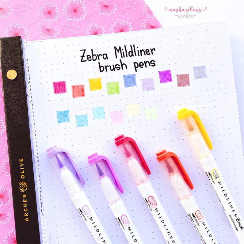 Zebra Mildliner Brush Pens Review Masha Plans