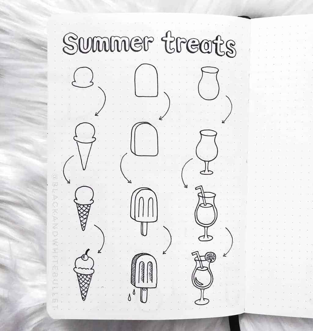 15+ Simple and Fun Summer Bullet Journal Doodles | Masha Plans