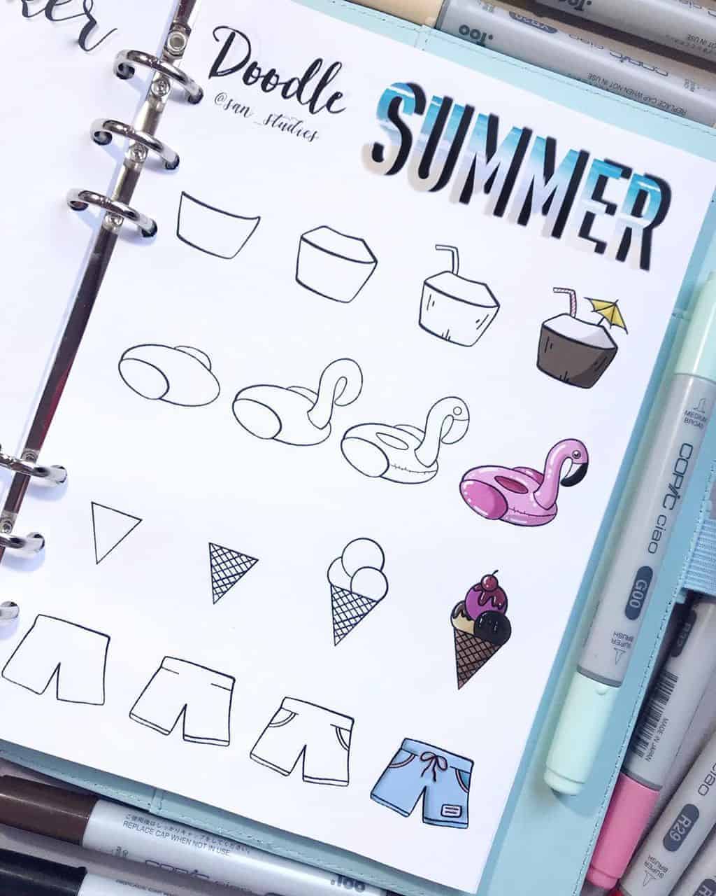 15+ Simple and Fun Summer Bullet Journal Doodles | Masha Plans