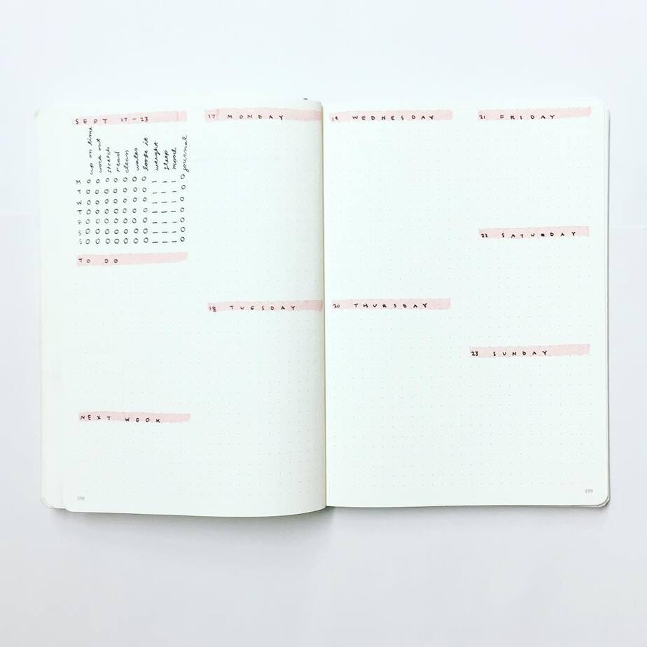 31+ Minimalist Bullet Journal Weekly Spreads For Busy People