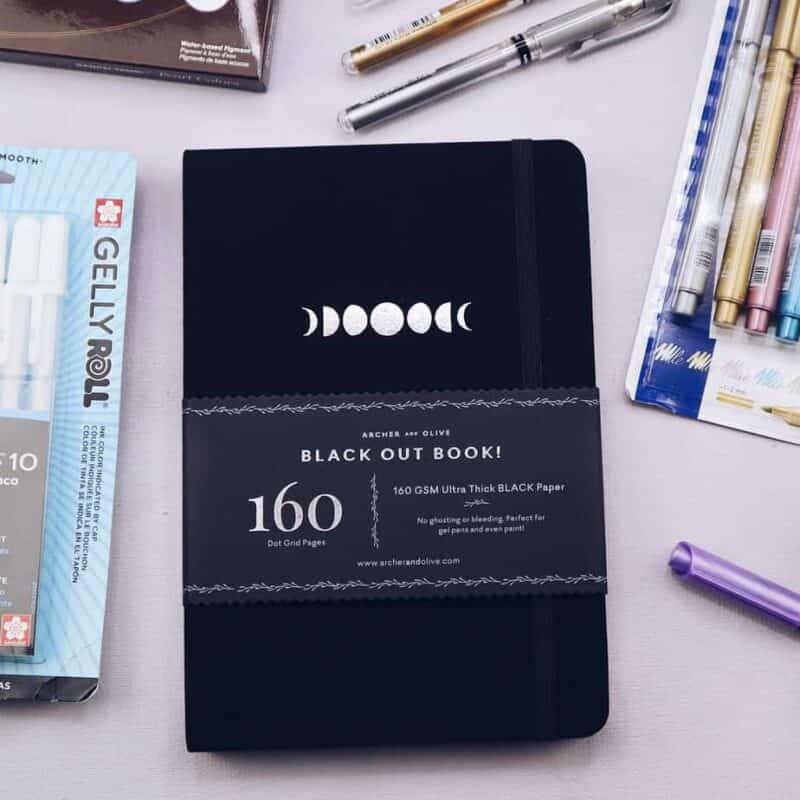 How To Start And Use Archer & Olive Blackout Bullet Journal | Masha Plans
