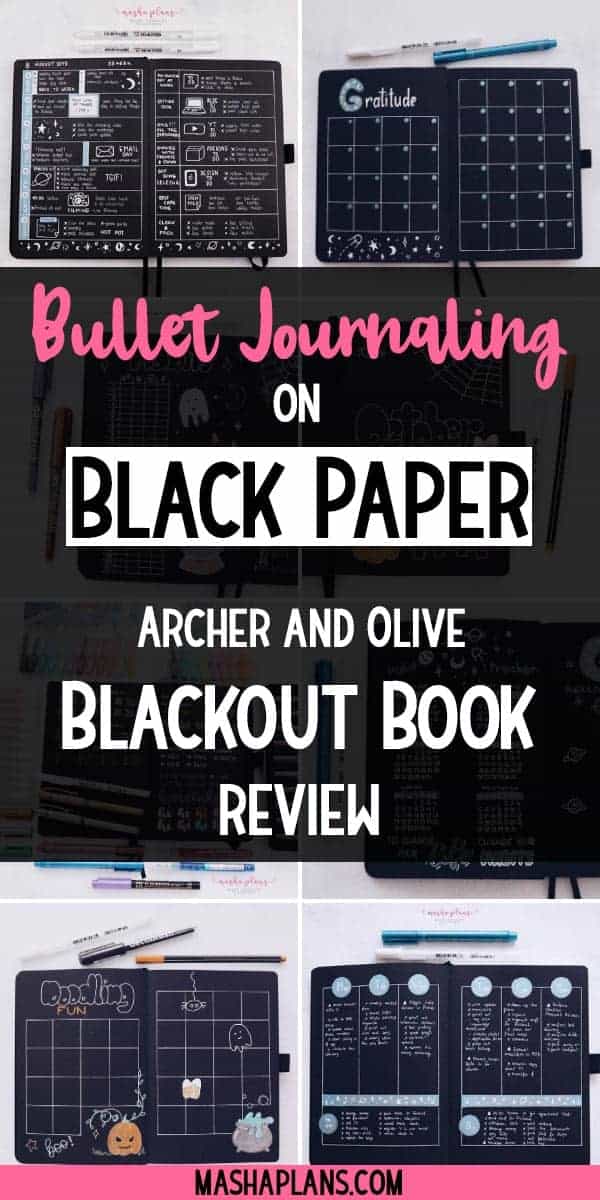 How To Start And Use Archer & Olive Blackout Bullet Journal | Masha Plans