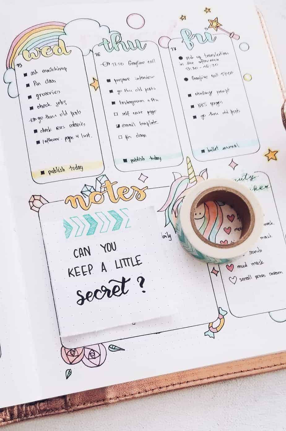 Heart Washi Tape To Decorate Your Bullet Journal