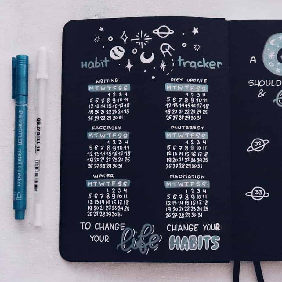 Blackout Book and JUST TWO Pens | August Plan With Me, Habit Tracker | Masha Plans