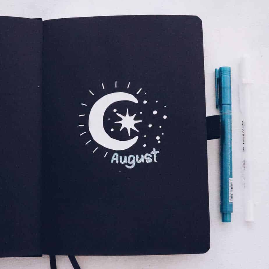 Blackout Book and JUST TWO Pens | August Plan With Me, Cover Page | Masha Plans