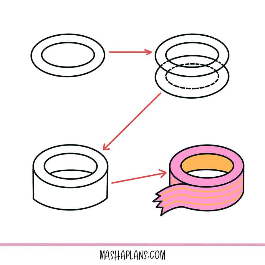 Step-by-step tutorials on how to doodle washi tape