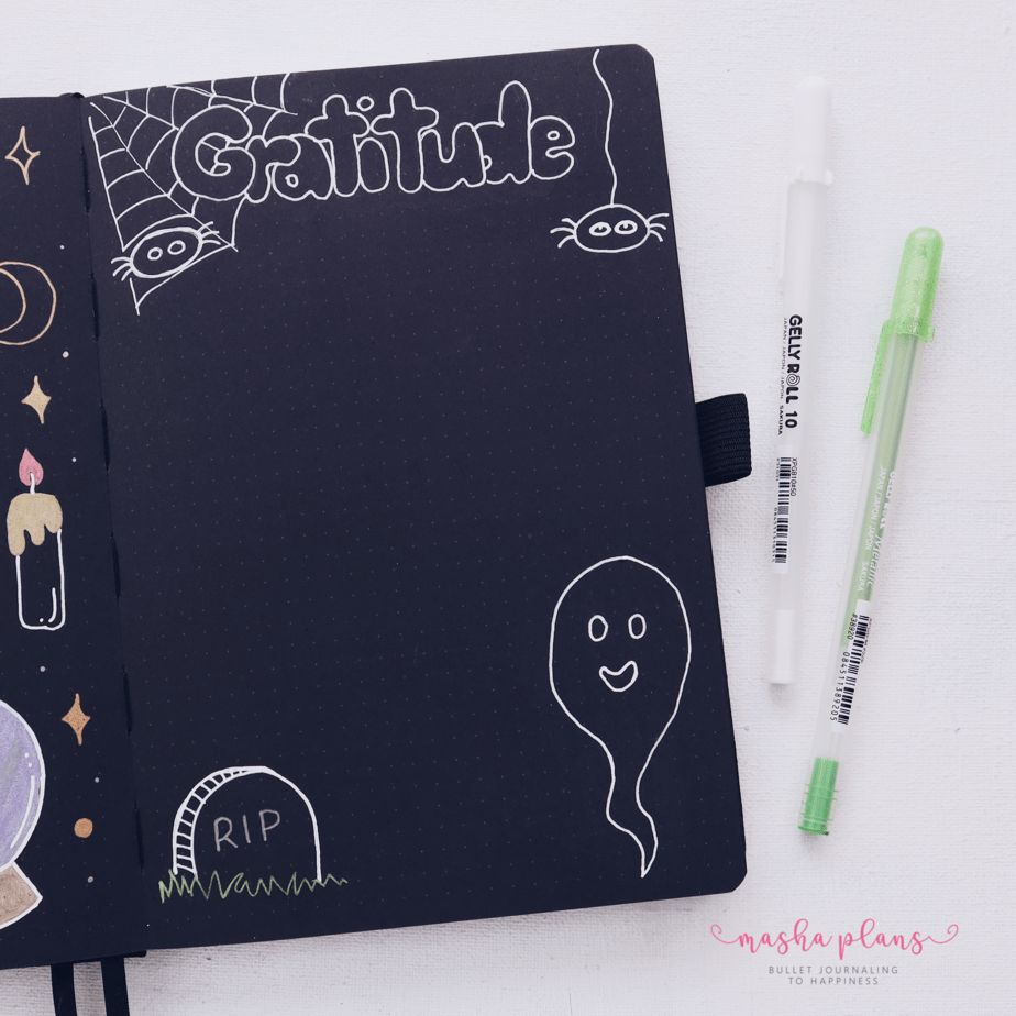 Halloween Bullet Journal Setup | October Plan WIth Me, Gratitude Log | Masha Plans