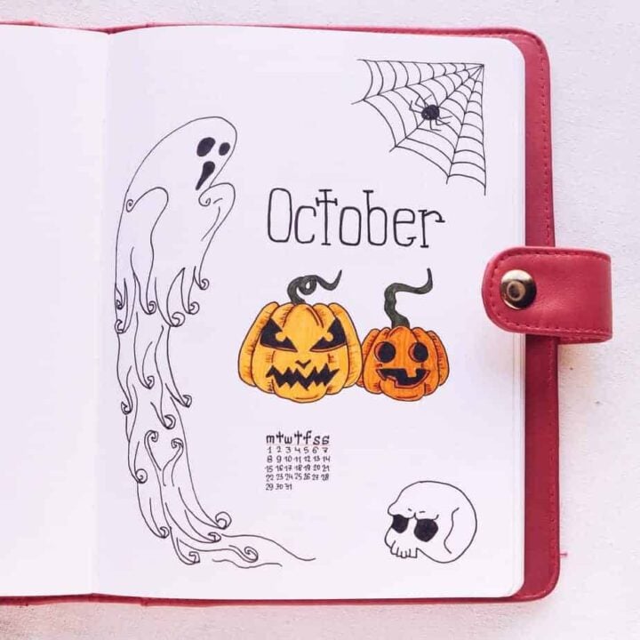 Enchanting & Spooky October Bullet Journal Cover Page Ideas | Masha Plans