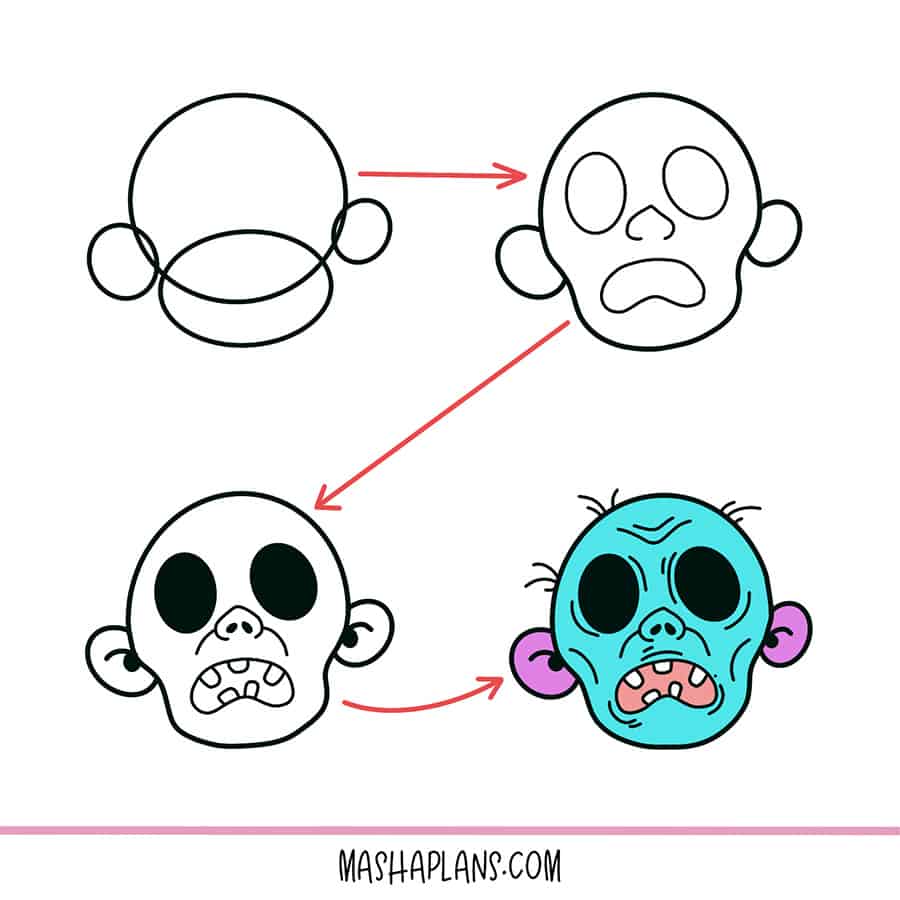 Step By Step Doodling Tutorial - how to doodle an eye in a zombie | Masha Plans