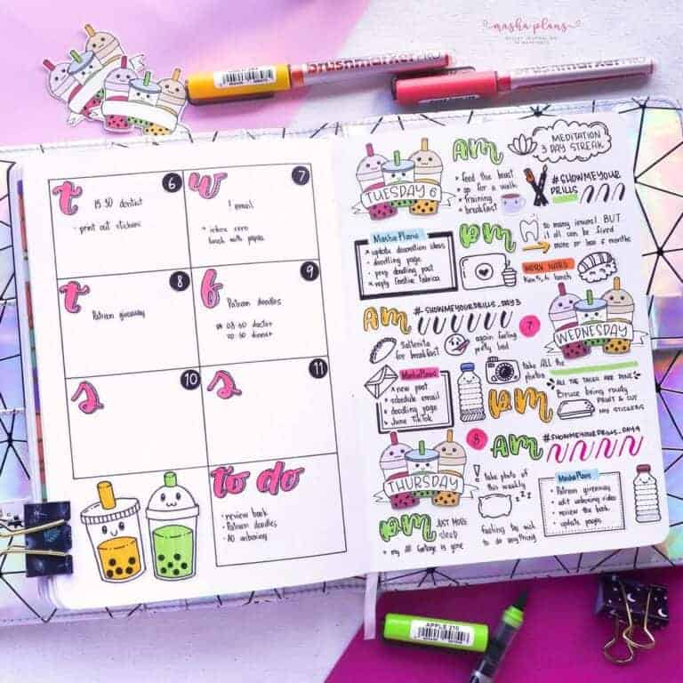 9 Ways To Increase Productivity With a Bullet Journal | Masha Plans
